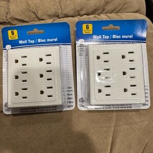New 2 PACK Outlet Wall Tap 2 To 6 Adapters - Multi Plug Power Splitter Intertek